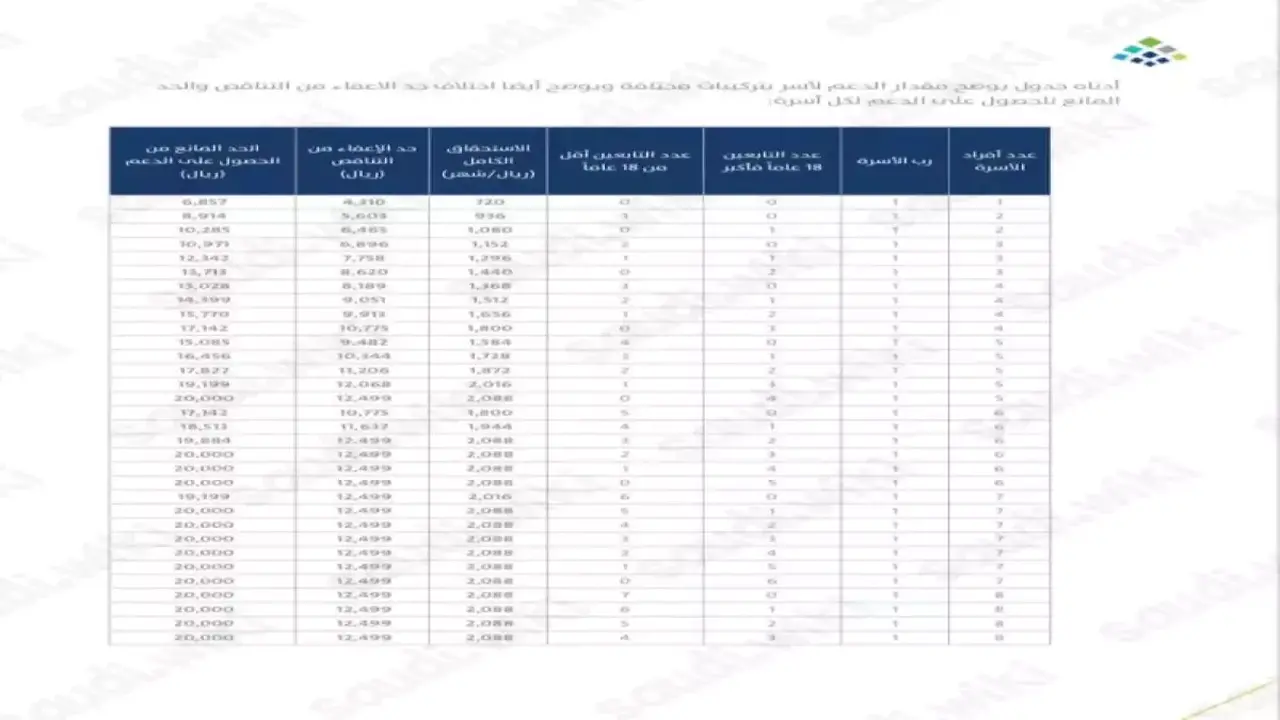 البرنامج الحكومي يحدد 10 أفراد كمعيار لاستحقاق الدعم في التماسك الأسري السعودي